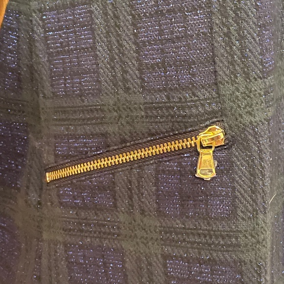 Talbots Navy Green Plaid Top SP - Picture 2 of 5